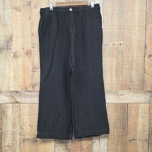 Wonderly Womens Gauze Black Slacks Elastic Waist Pull Pants Size XLarge New